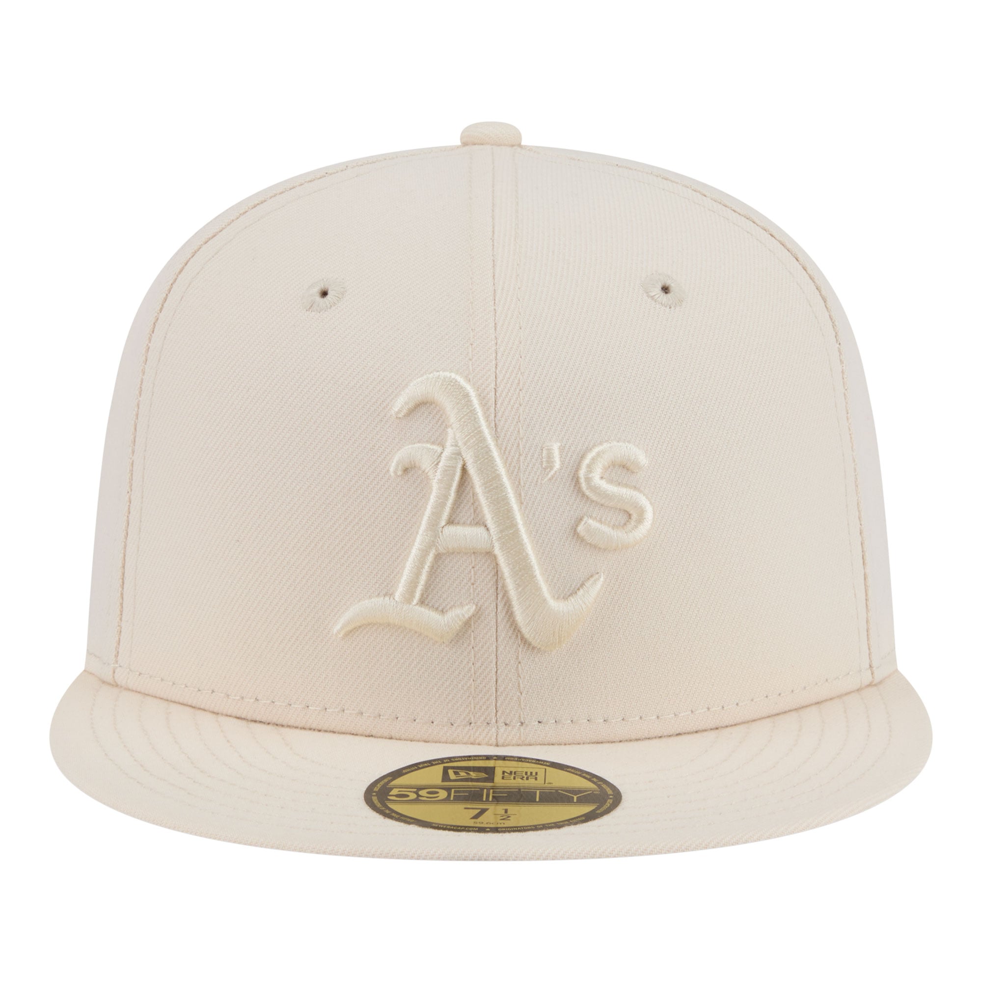 Casquette ajustée New Era Athletics crème pour homme, modèle 59FIFTY