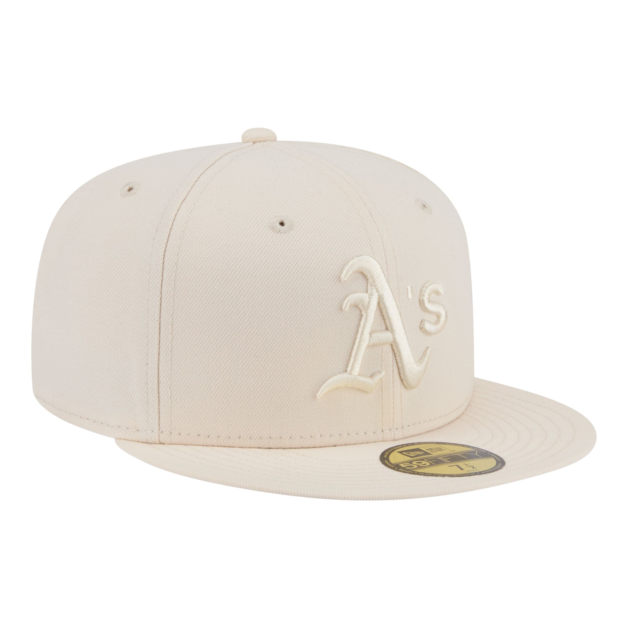 Casquette ajustée New Era Athletics crème pour homme, modèle 59FIFTY