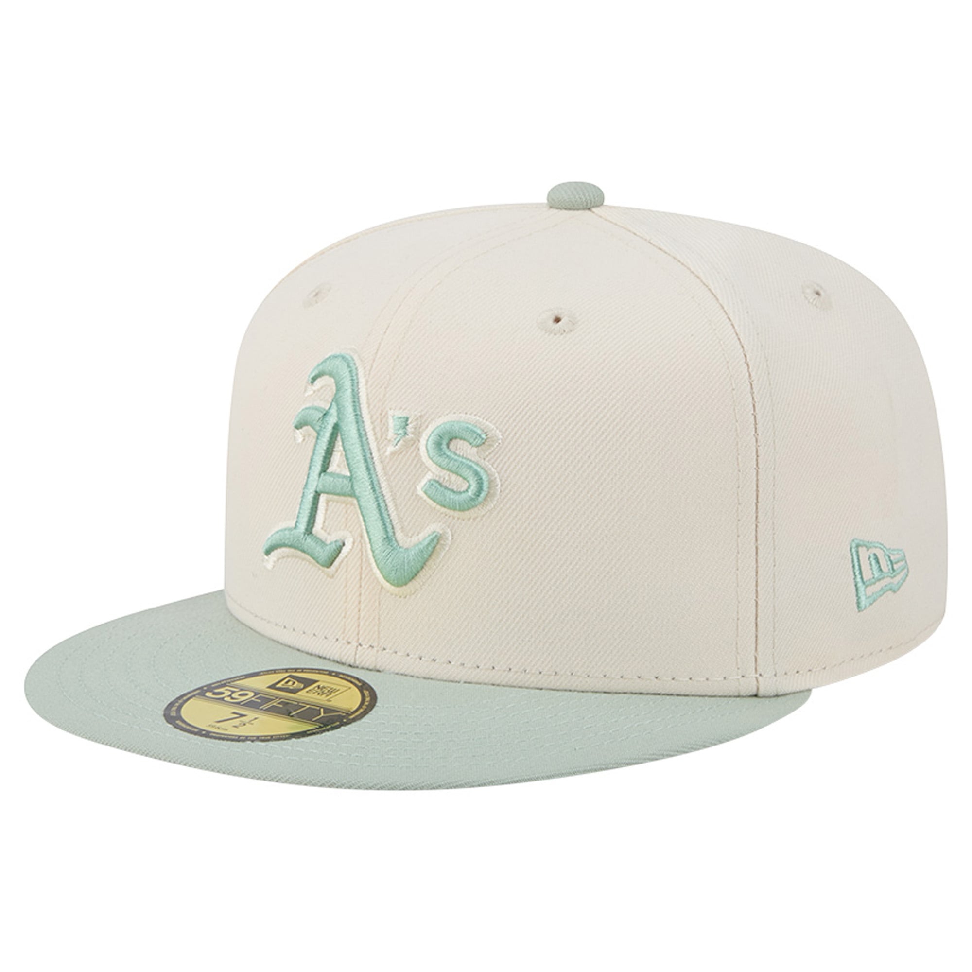 Men's New Era Cream/Green Athletics Color Pack 59FIFTY Fitted Hat
