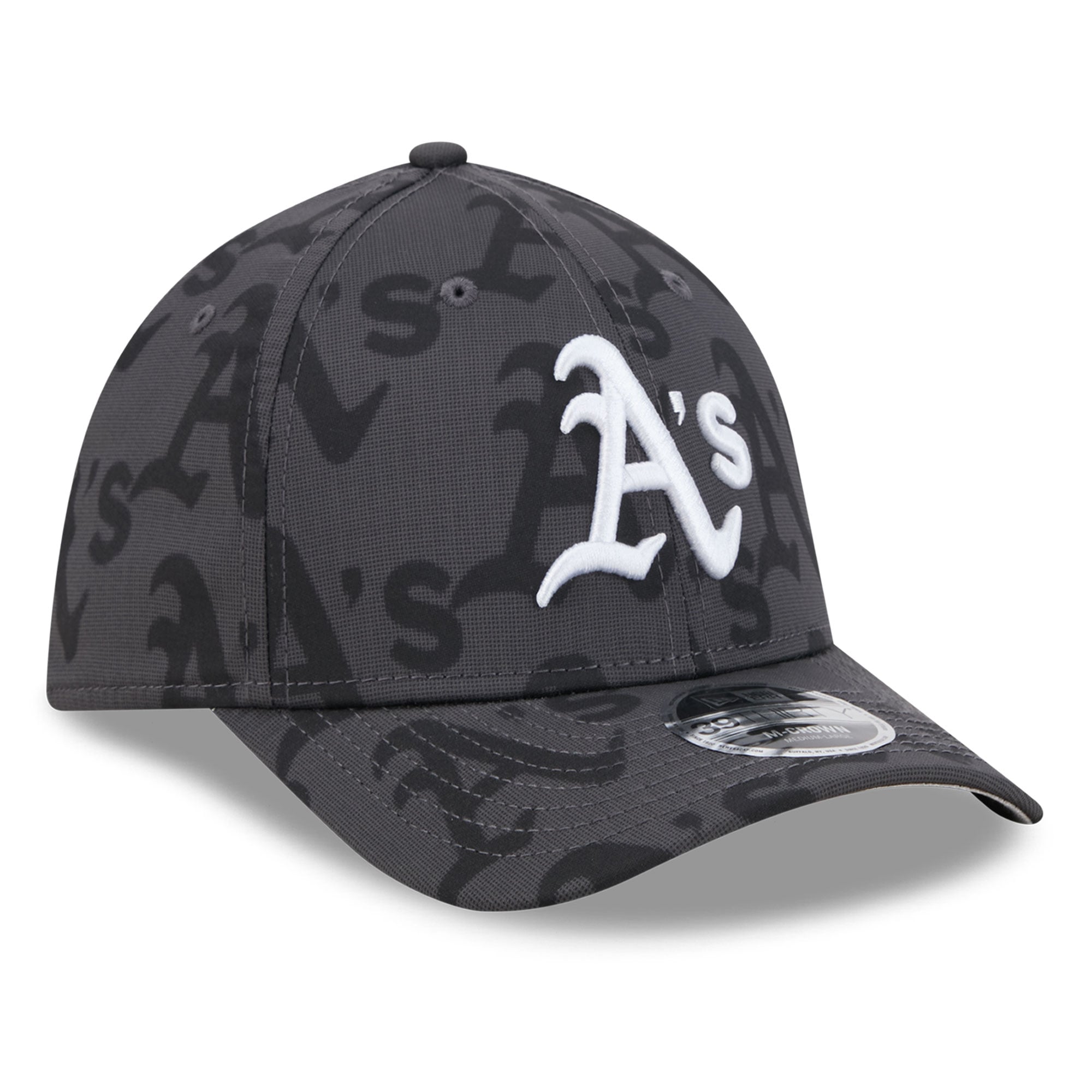 Casquette New Era Athletics Halftone 39THIRTY Flex pour homme, grise