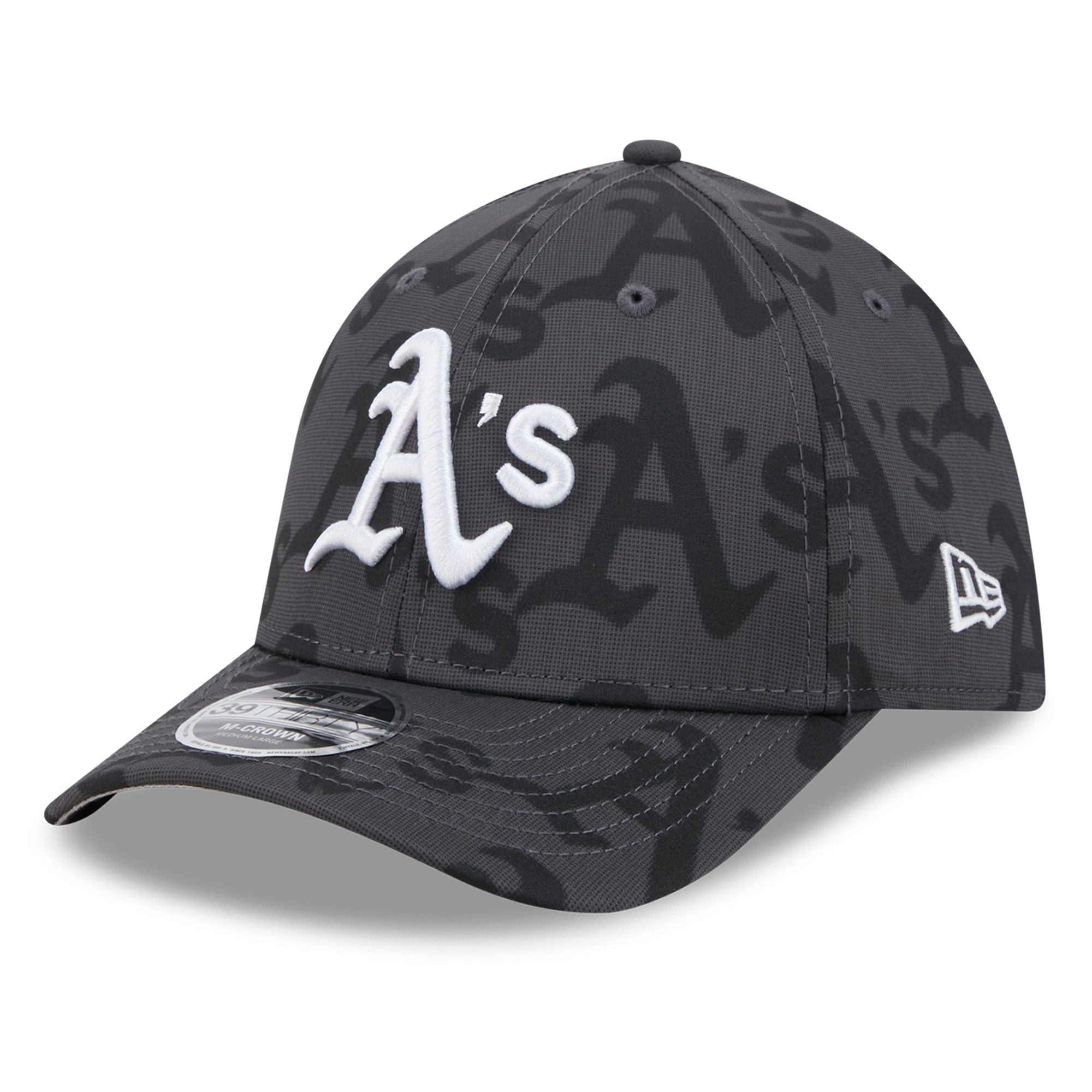 Casquette New Era Athletics Halftone 39THIRTY Flex pour homme, grise