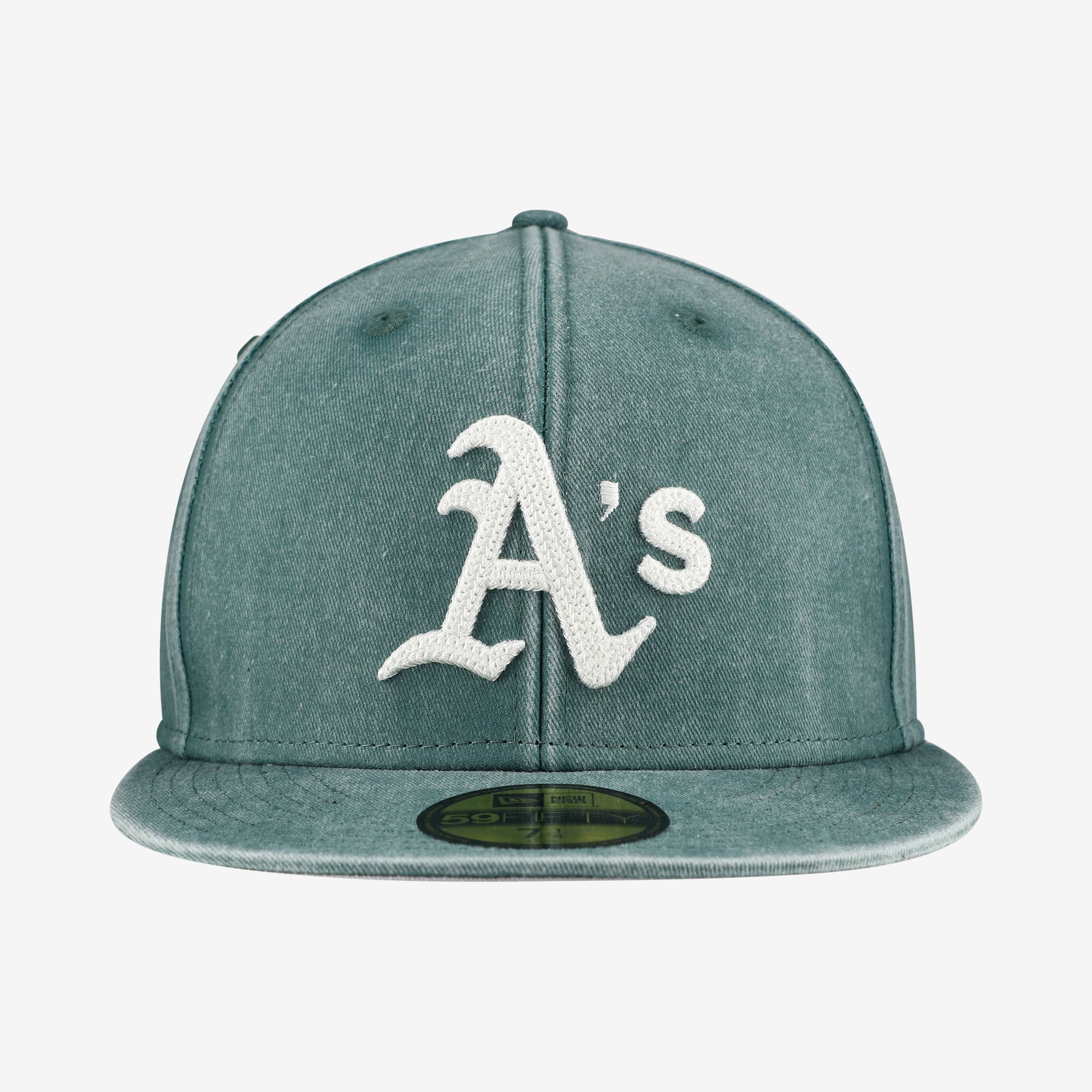 Men's New Era  Green Athletics Washed 59FIFTY Fitted Hat