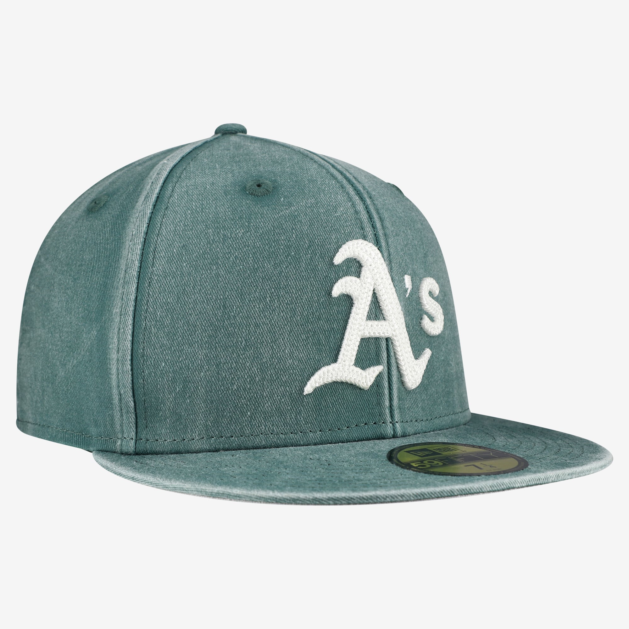 Men's New Era  Green Athletics Washed 59FIFTY Fitted Hat