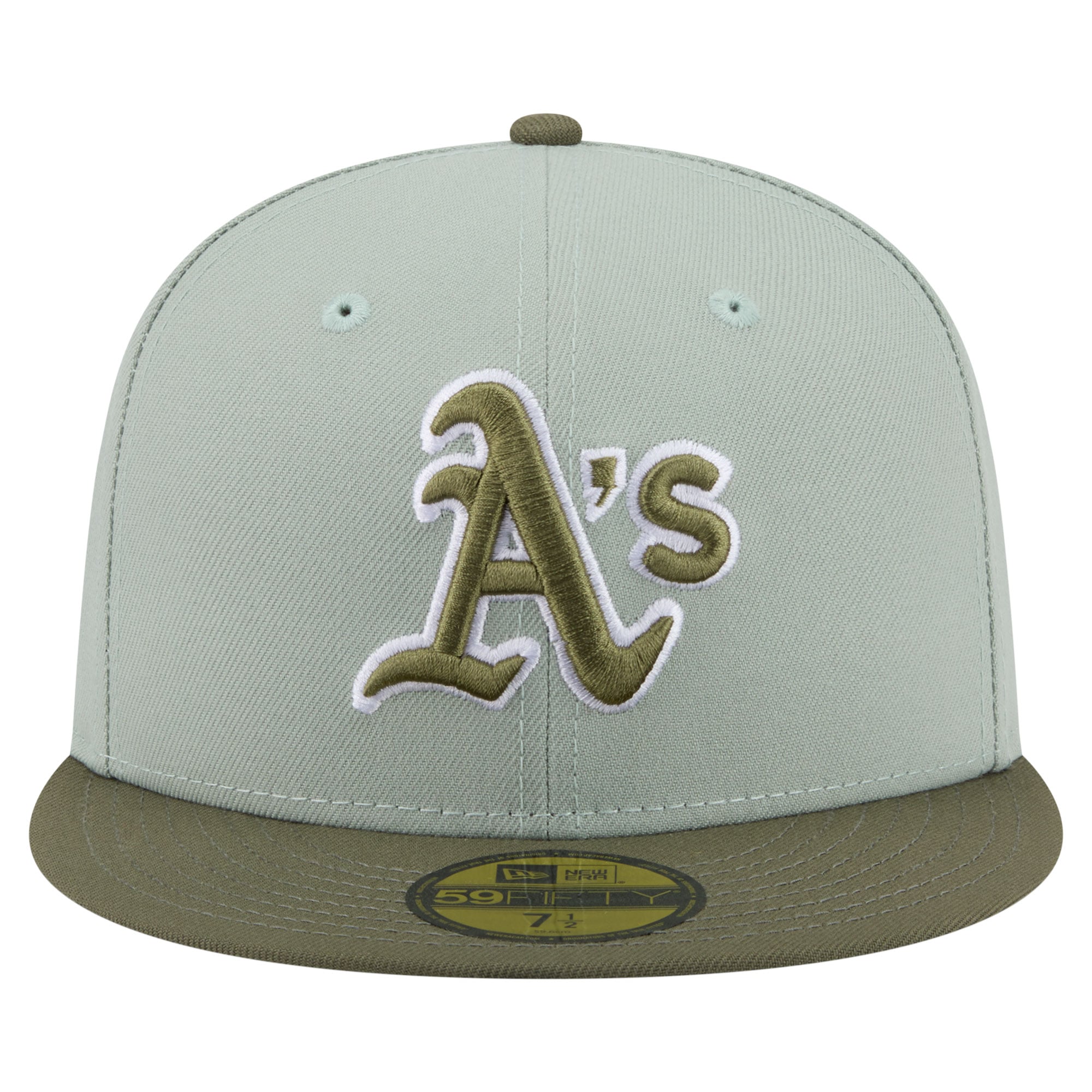 Casquette ajustée New Era Athletics verte/olive pour homme 59FIFTY