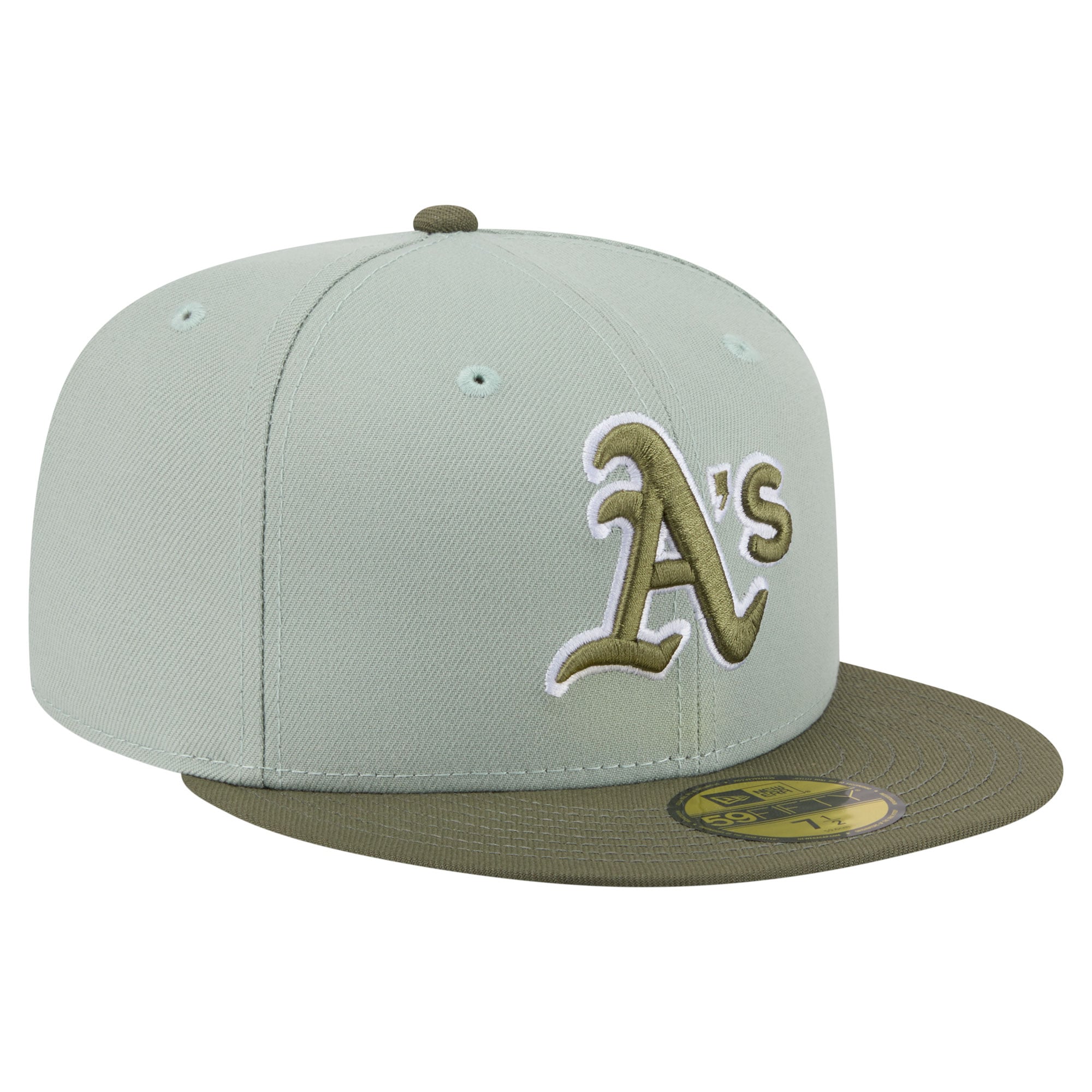 Casquette ajustée New Era Athletics verte/olive pour homme 59FIFTY