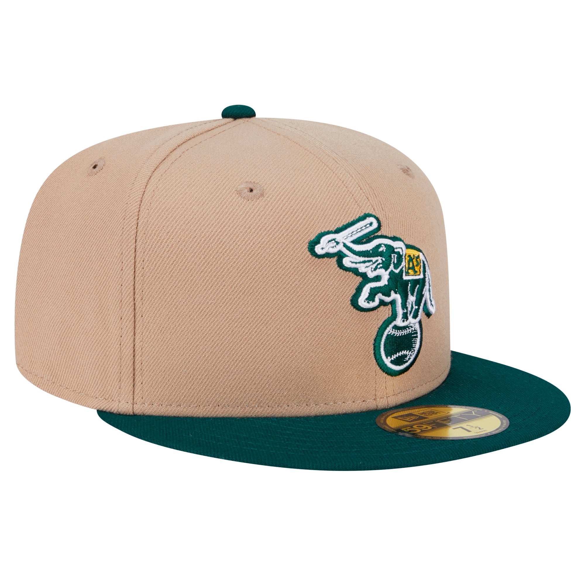 Casquette ajustée Athletics 59FIFTY kaki New Era pour homme