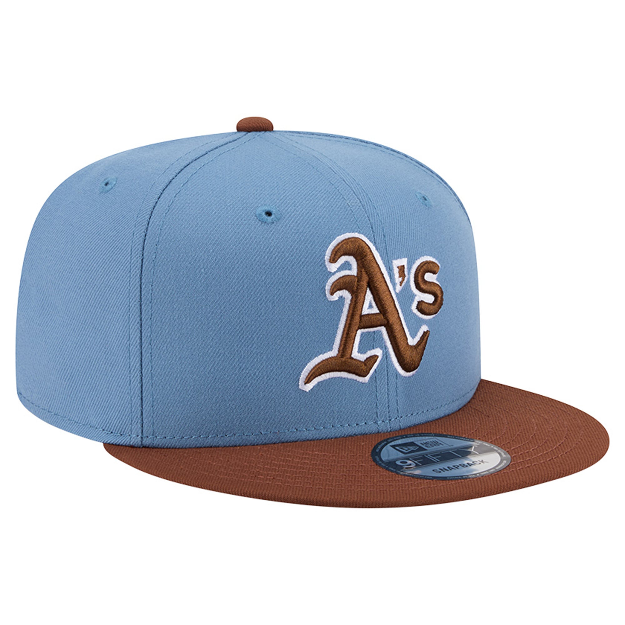 Casquette snapback New Era 9FIFTY pour homme, coloris bleu clair/marron