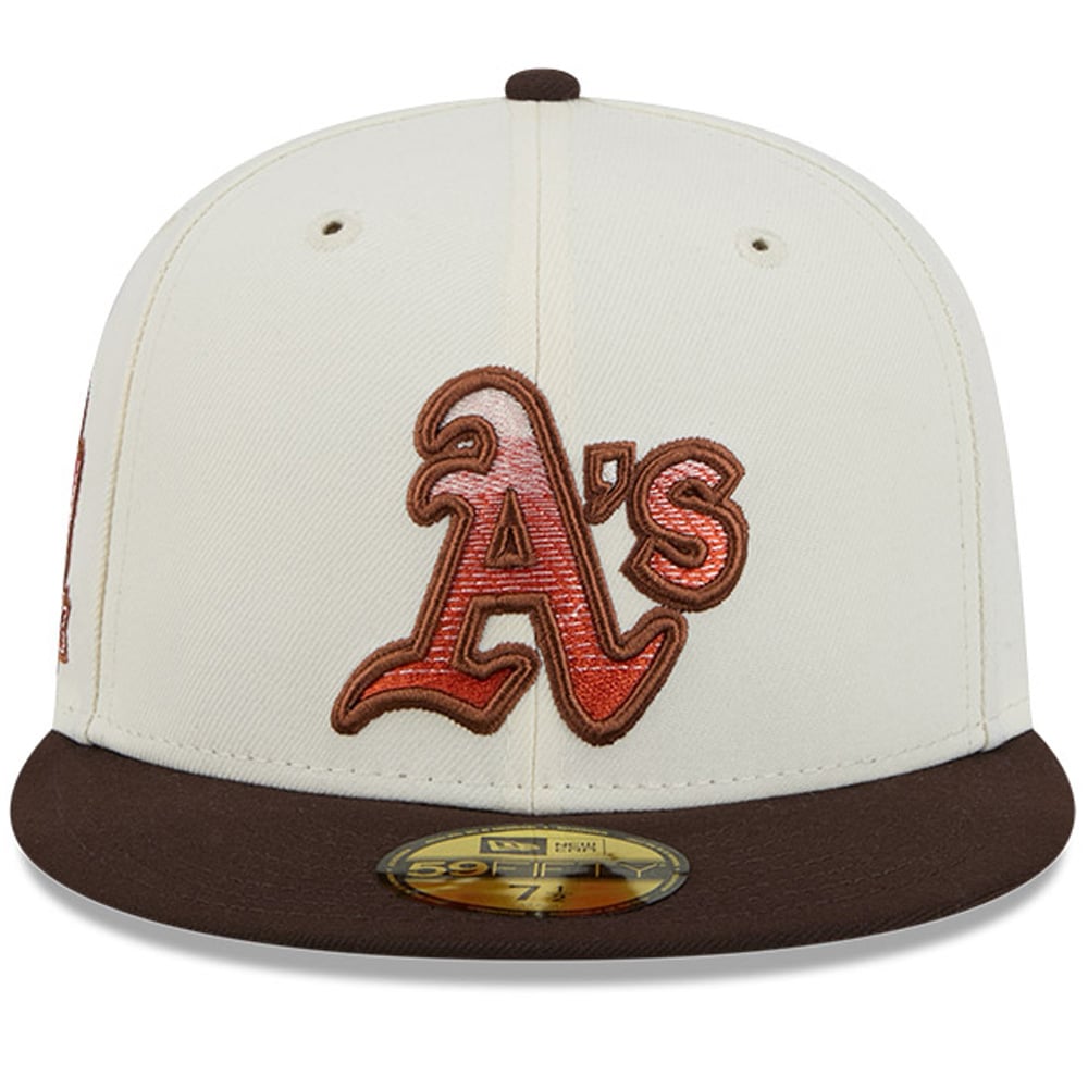 Men's New Era Natural/Brown Athletics Pumpkin Spice 59FIFTY Fitted Hat