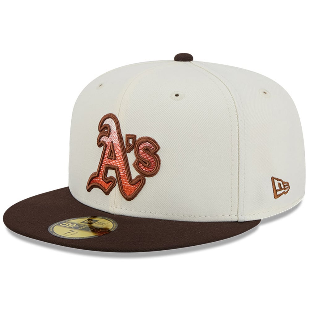 Men's New Era Natural/Brown Athletics Pumpkin Spice 59FIFTY Fitted Hat