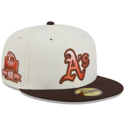 Athletics New Era Pumpkin Spice 59FIFTY Fitted Hat - Natural/Brown