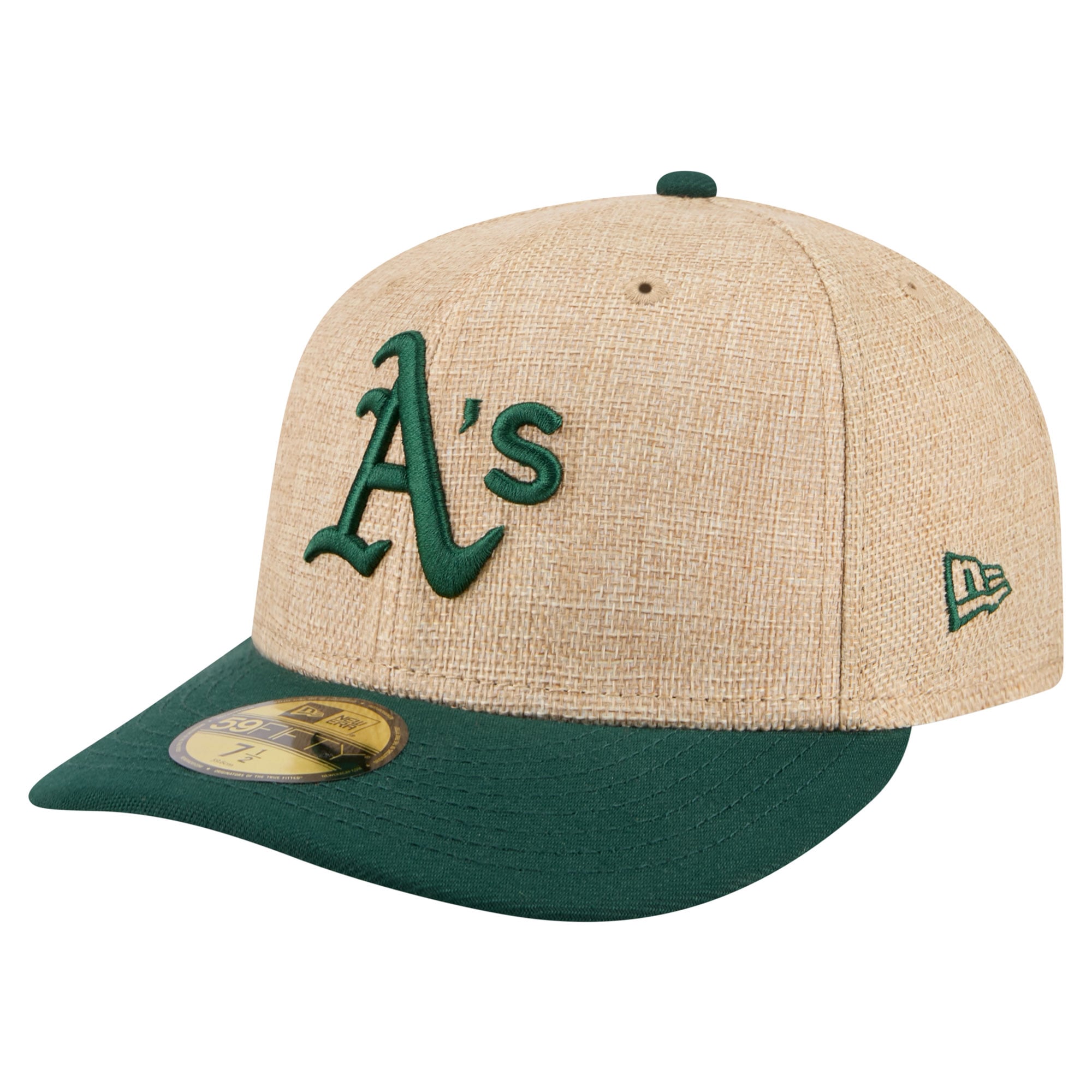Casquette ajustée New Era Athletics Twine 59FIFTY pour homme, coloris naturel/vert