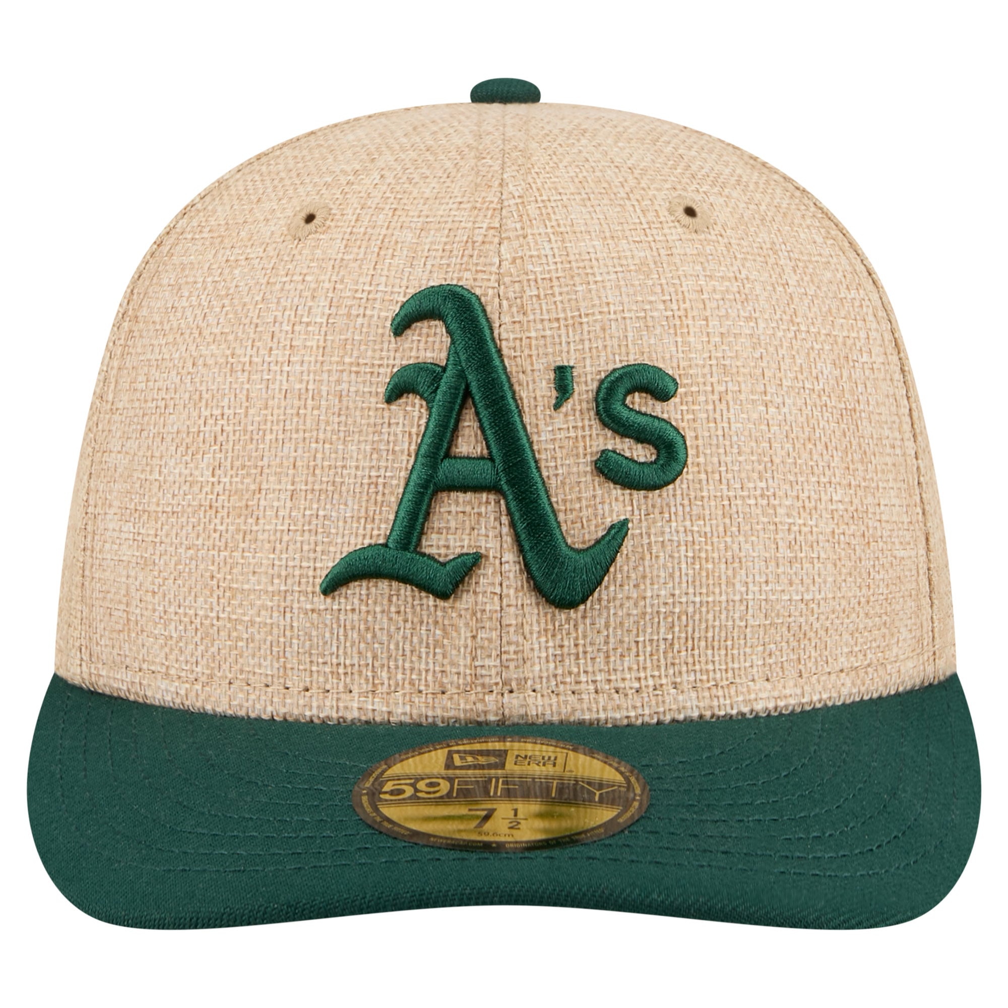 Casquette ajustée New Era Athletics Twine 59FIFTY pour homme, coloris naturel/vert