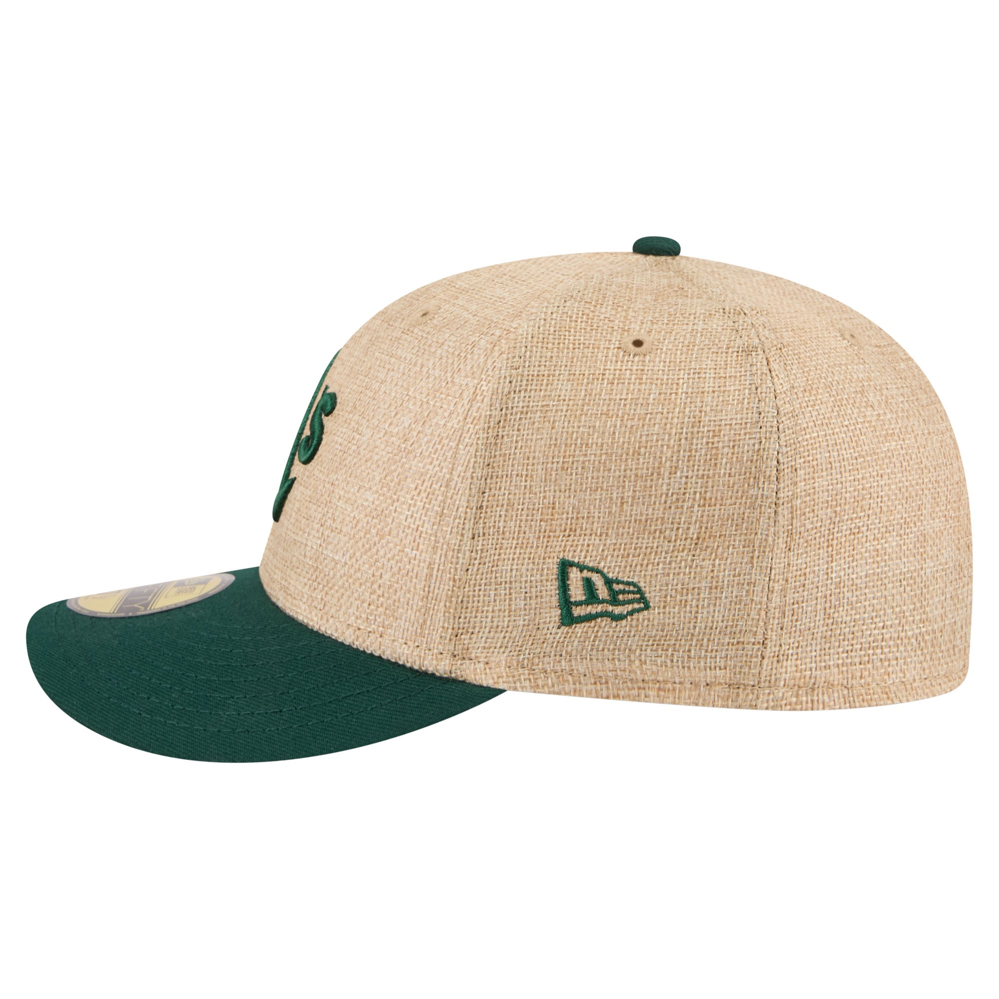 Casquette ajustée New Era Athletics Twine 59FIFTY pour homme, coloris naturel/vert