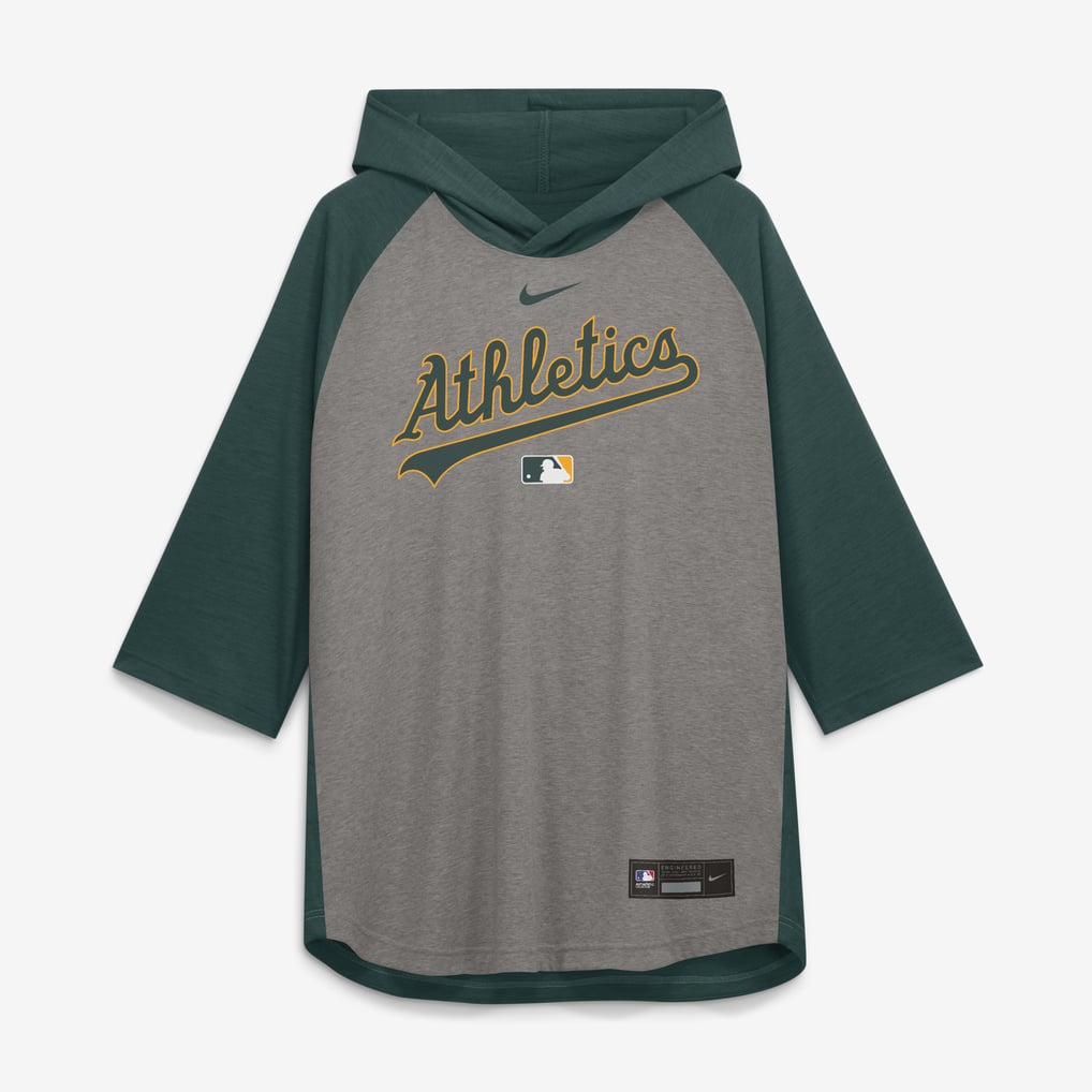Athletics Nike Authentic Collection Flux Dri-FIT Raglan 3/4-Sleeve Hooded T-Shirt - Gray