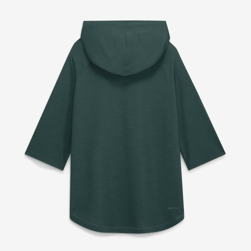 Athletics Nike Authentic Collection Flux Dri-FIT Raglan 3/4-Sleeve Hooded T-Shirt - Gray
