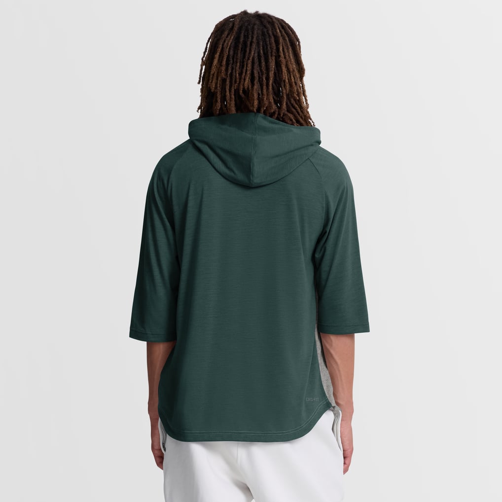 Athletics Nike Authentic Collection Flux Dri-FIT Raglan 3/4-Sleeve Hooded T-Shirt - Gray