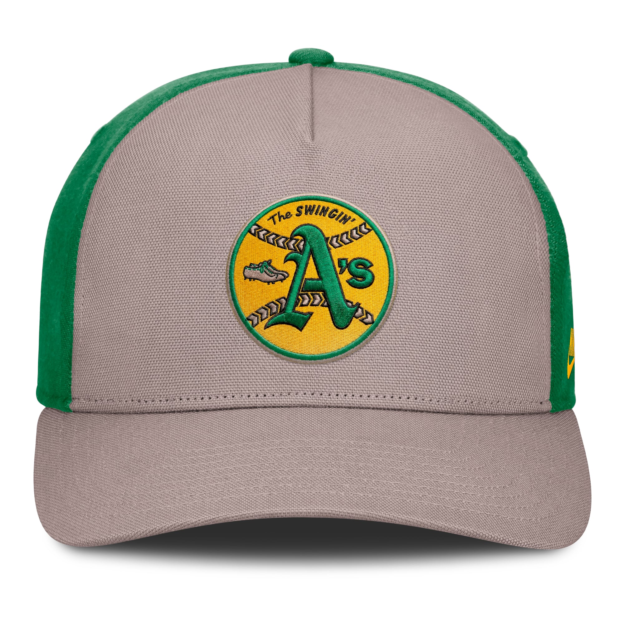 Casquette ajustable Nike Athletics Cooperstown Rise A-Frame marron clair/vert pour homme