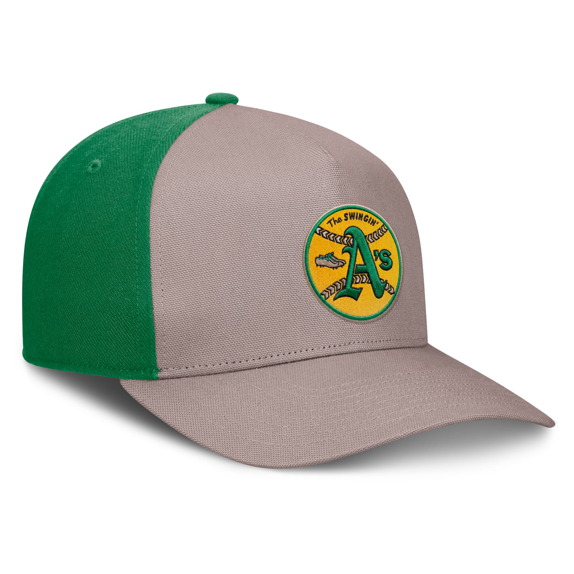 Casquette ajustable Nike Athletics Cooperstown Rise A-Frame marron clair/vert pour homme