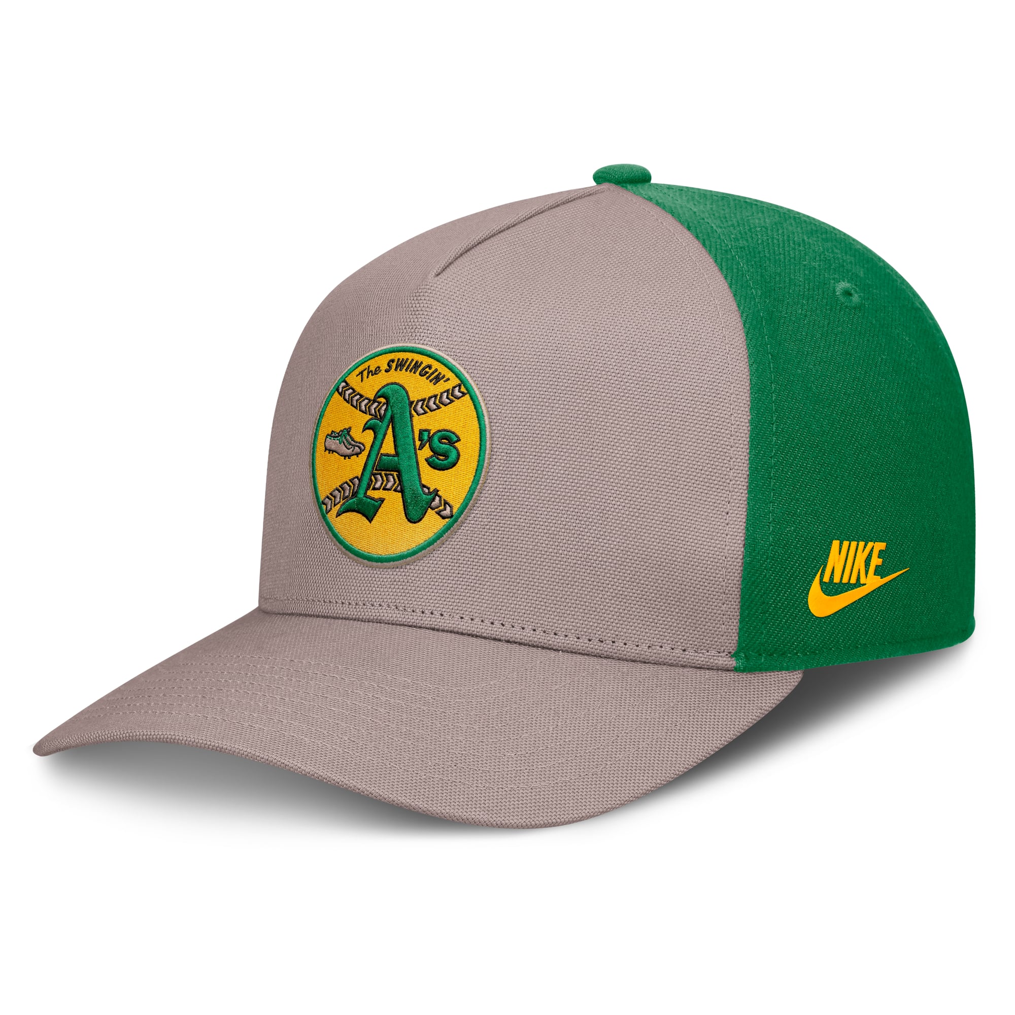 Casquette ajustable Nike Athletics Cooperstown Rise A-Frame marron clair/vert pour homme