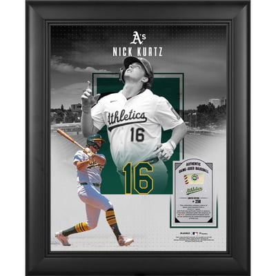 Nick Kurtz Athletics Fanatics Authentic Framed 11" x 14" Showcase Collage with a Piece of Game-Used Ball - Limited Edition of 250