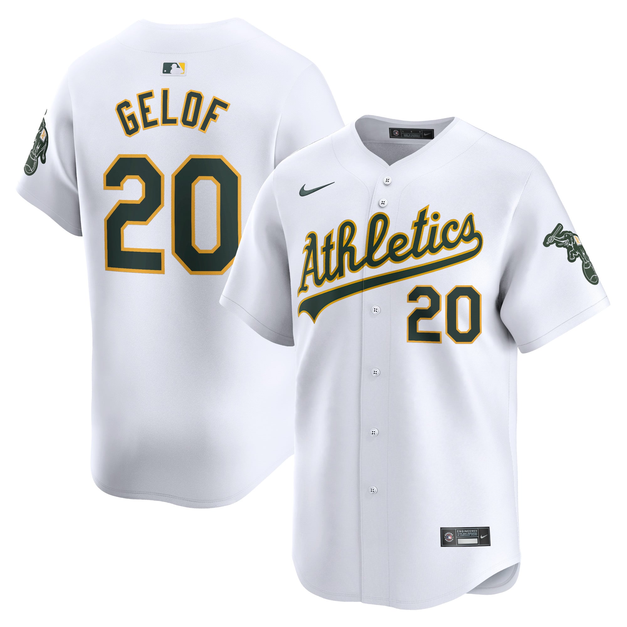 Oakland Athletics Nike MLB Limited Home Jersey - White - Zack 