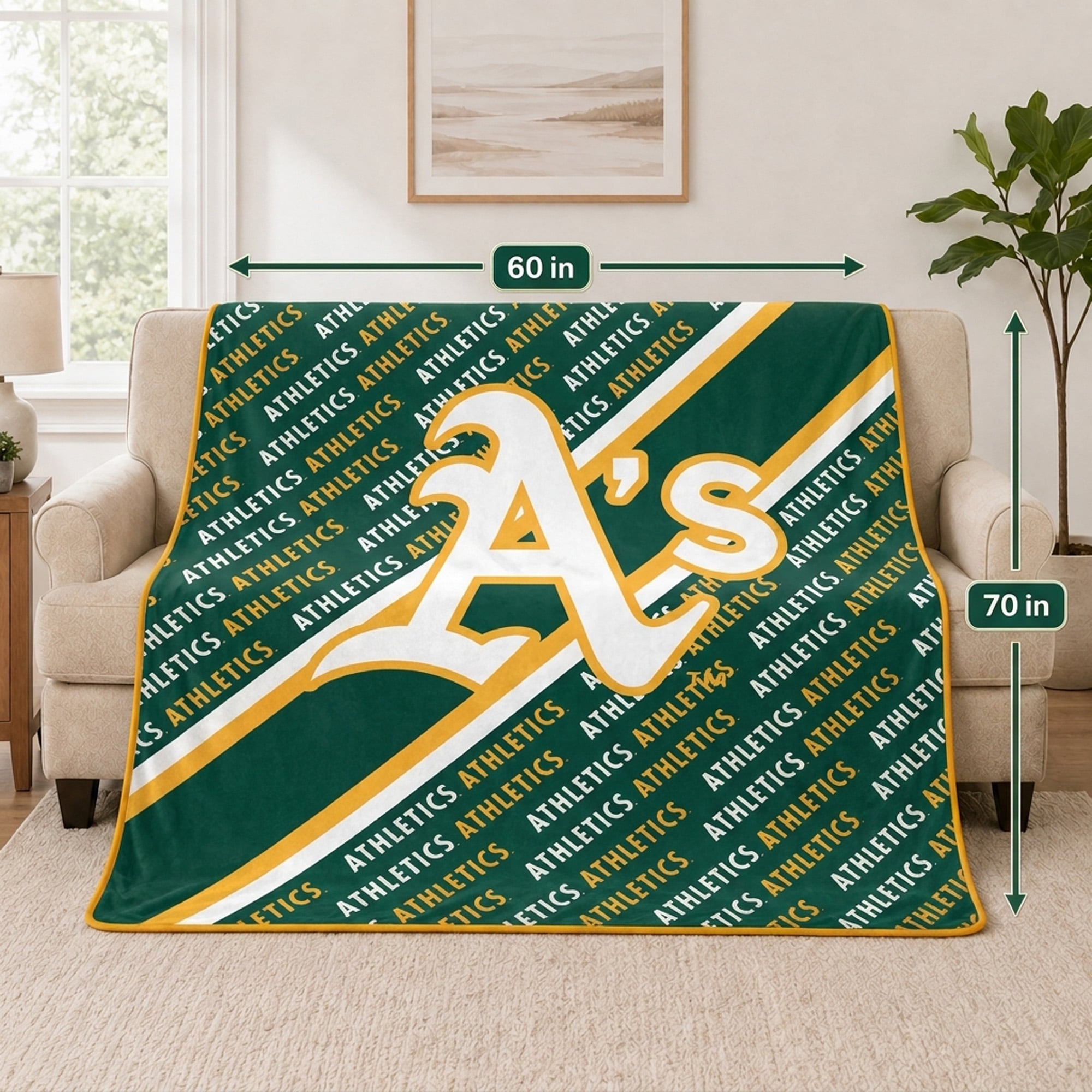 Couverture ultra douce Pegasus Athletics 60" x 70" (diagonale) avec logo et doublure