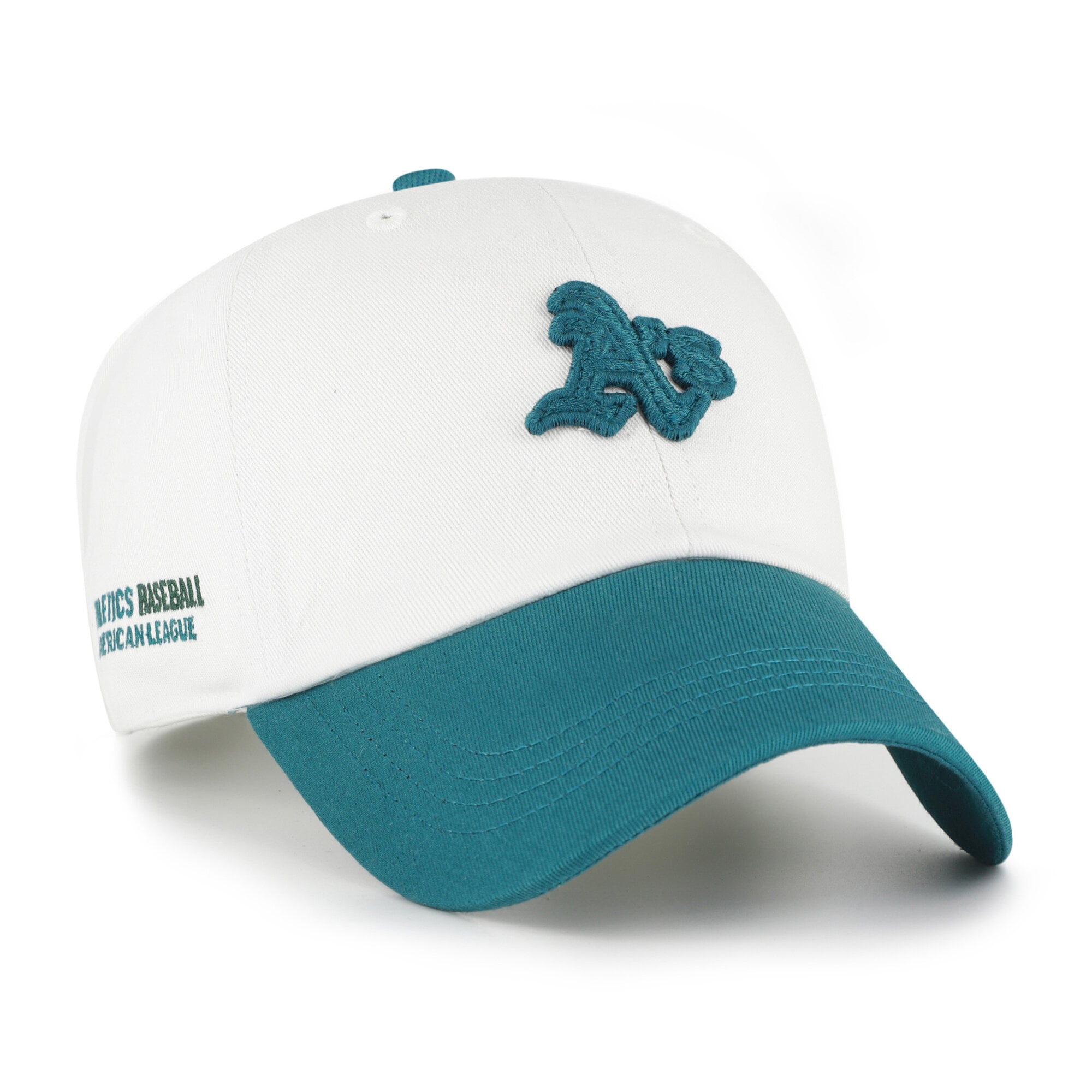 Unisex '47 White/Teal Athletics Contemporary Tonal Clean Up Adjustable Hat