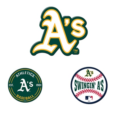  Athletics WinCraft 3-Pack Premium Fridge Magnet Set