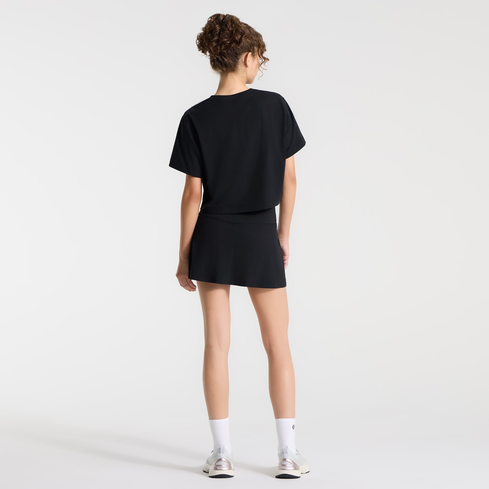 T-shirt court en coton biologique All Yours noir pour femme de lululemon Athletics