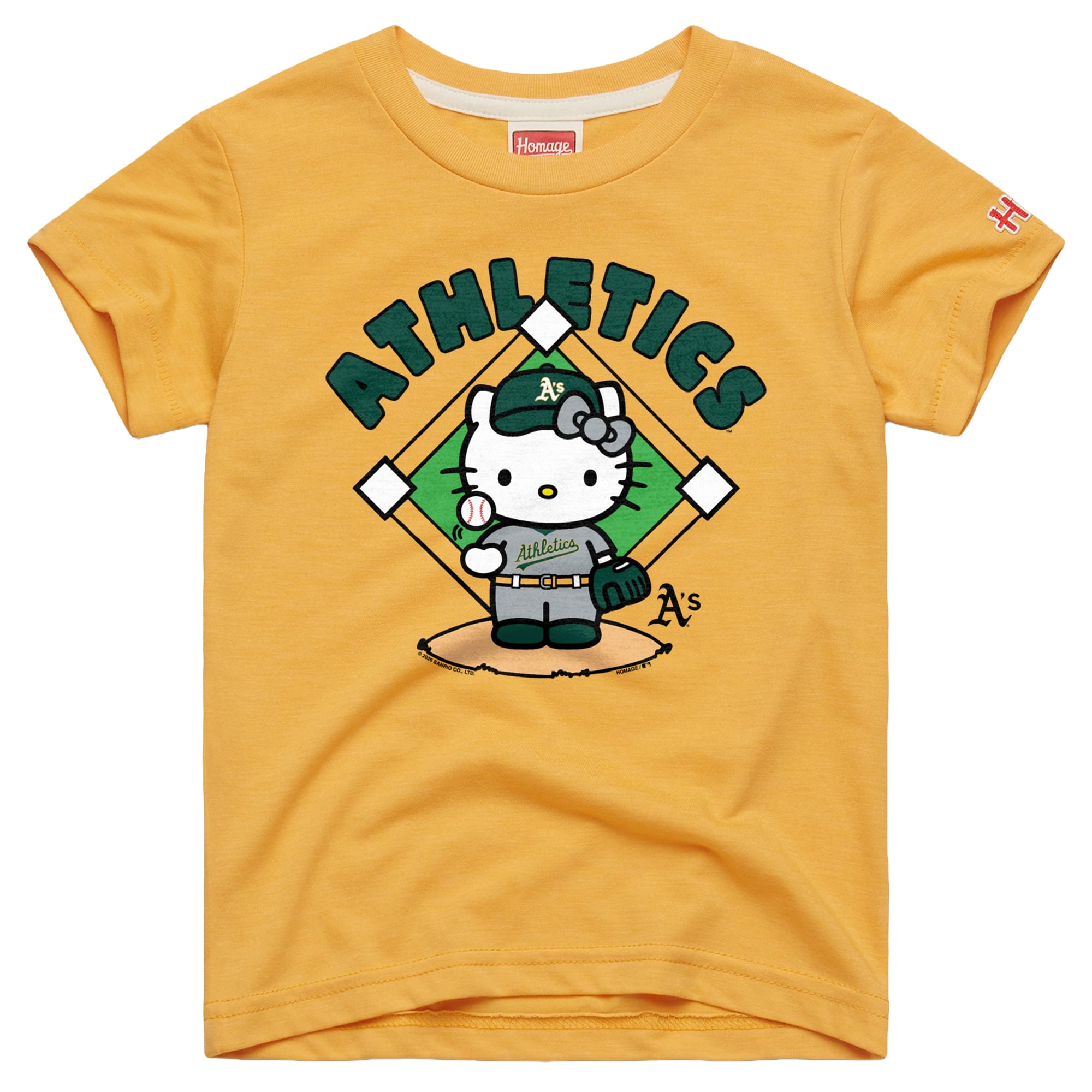 Youth Homage Gold Athletics Hello Kitty x MLB Tri-Blend T-Shirt