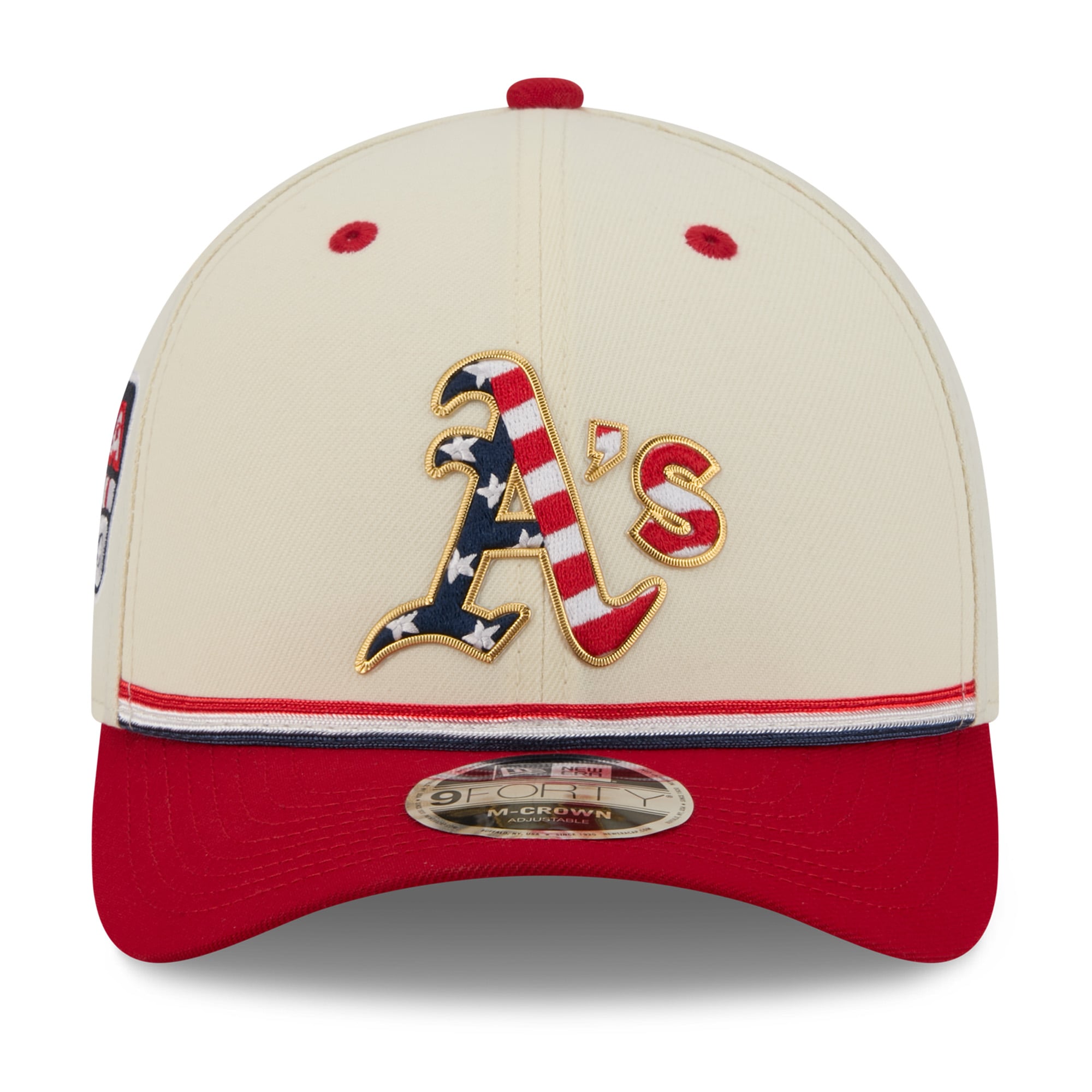 Youth New Era Cream/Red Athletics USA 250 9FORTY M-Crown Adjustable Hat