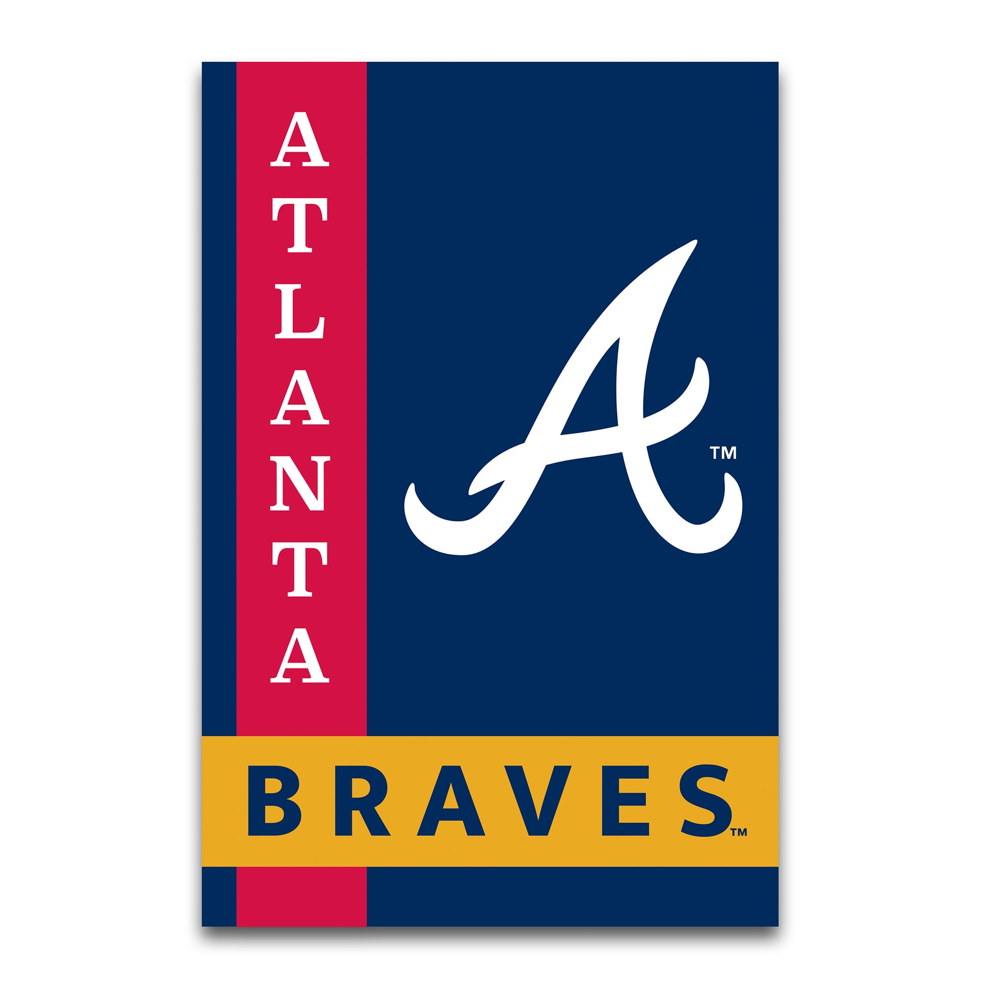 Drapeau de jardin double face des Braves d'Atlanta, 30 x 45 cm