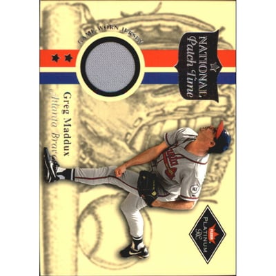 2001 Fleer Platinum National Patch Time #33 Greg Maddux White S1
