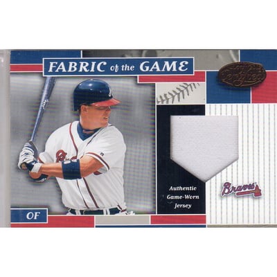 2002 Leaf Certified Fabric of the Game #115BA Chipper Jones/100