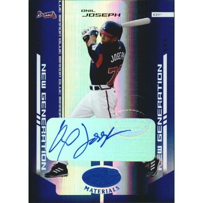 2004 Leaf Certified Materials Mirror Autograph Blue #246 Onil Joseph NG/100