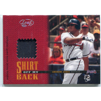 2004 Leaf Shirt Off My Back Jersey Number Patch #SOMB2 Andruw Jones