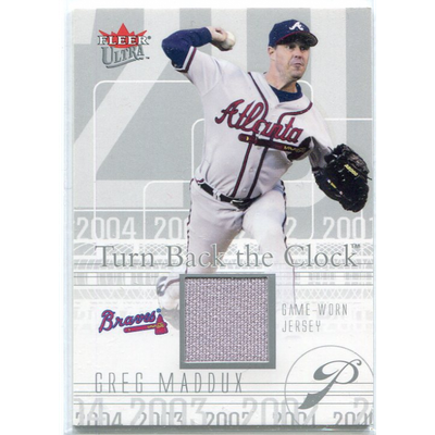 2004 Ultra Turn Back the Clock Jersey Silver #GM Greg Maddux Braves