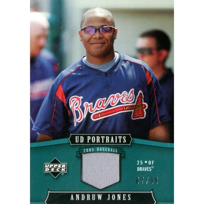 2005 UD Portraits Jersey Emerald #5 Andruw Jones