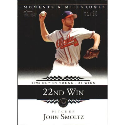2007 Topps Moments and Milestones Black #127-22 John Smoltz/W 22