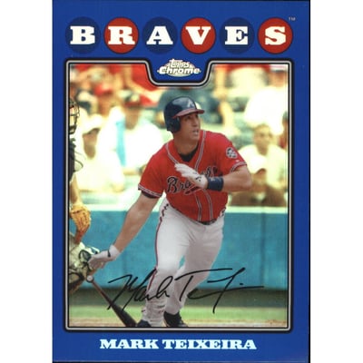 2008 Topps Chrome Blue Refractors #87 Mark Teixeira