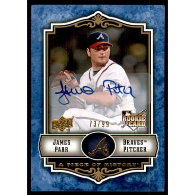 2009 UD A Piece of History Rookie Autographs Blue #131 James Parr