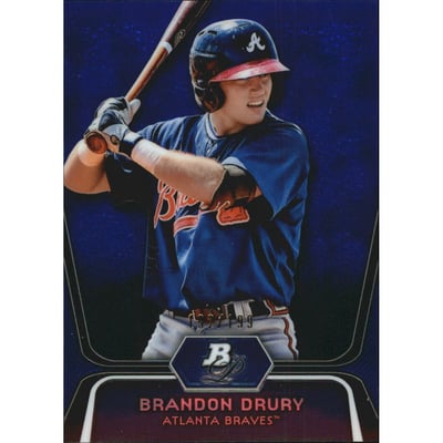 2012 Bowman Platinum Prospects Blue Refractors #BPP10 Brandon Drury