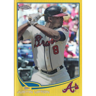 2013 Topps Chrome Update Gold Refractors #MB16 Justin Upton
