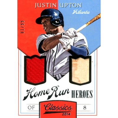 2014 Classics Home Run Heroes Materials Combos #18 Justin Upton/99