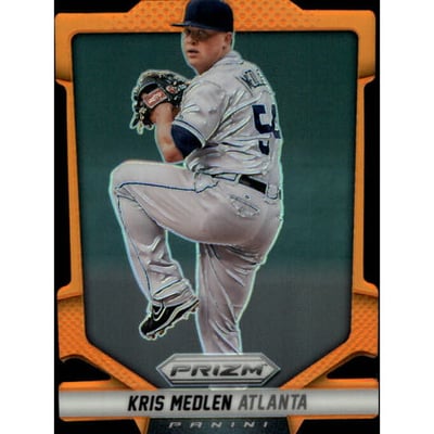 2014 Panini Prizm Prizms Orange Die Cut #32 Kris Medlen