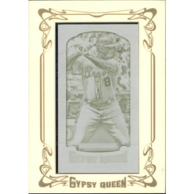 2014 Topps Gypsy Queen Mini Framed Printing Plates Yellow #340B Justin Upton VAR