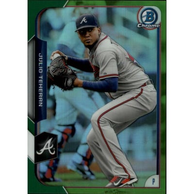 2015 Bowman Chrome Green Refractors #145 Julio Teheran