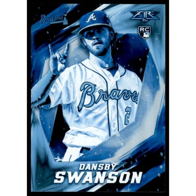 2017 Topps Fire Blue Chip #162 Dansby Swanson