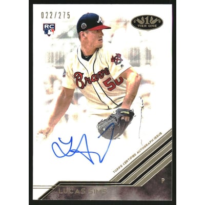 2018 Topps Tier One Break Out Autographs #BALSI Lucas Sims/275