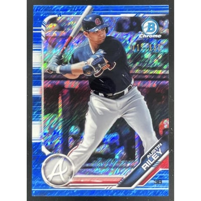 2019 Bowman Chrome Prospects Blue Shimmer #BCP-129 Austin Riley RC /150